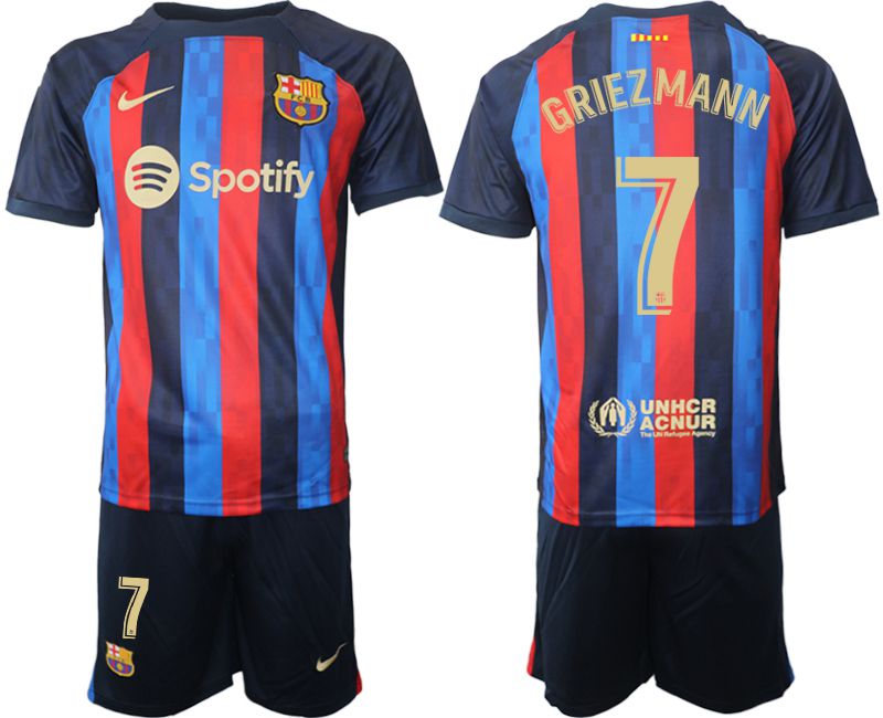 Men 2022-2023 Club Barcelona home blue #7 Soccer Jerseys->barcelona jersey->Soccer Club Jersey